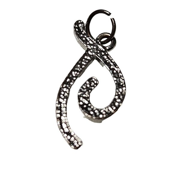 Silver Rhinestone Initial J Pendant Necklace Charm Sparkling Jewelry Womens - Picture 2 of 3